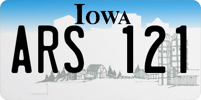 IA license plate ARS121