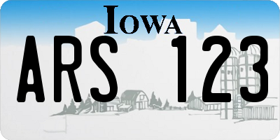 IA license plate ARS123