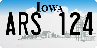 IA license plate ARS124