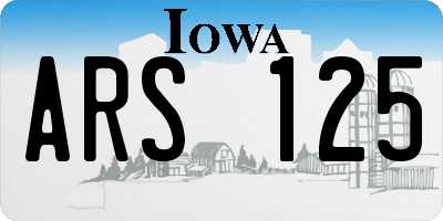 IA license plate ARS125