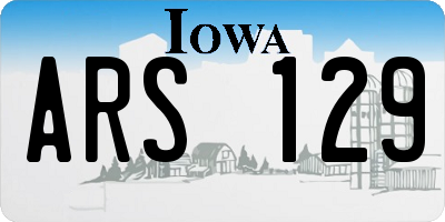 IA license plate ARS129