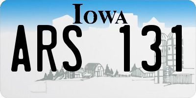 IA license plate ARS131