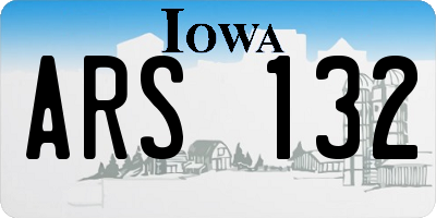 IA license plate ARS132