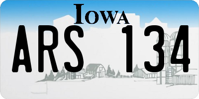 IA license plate ARS134