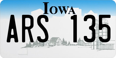 IA license plate ARS135