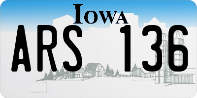 IA license plate ARS136