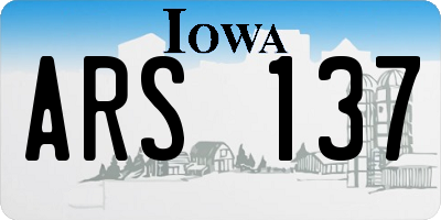 IA license plate ARS137