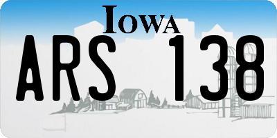 IA license plate ARS138