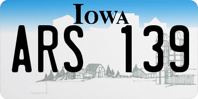 IA license plate ARS139