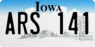 IA license plate ARS141