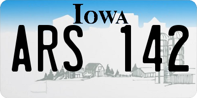 IA license plate ARS142