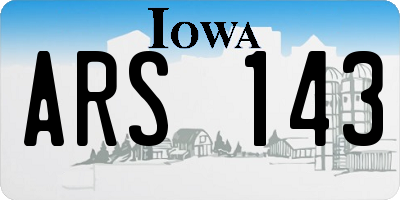IA license plate ARS143
