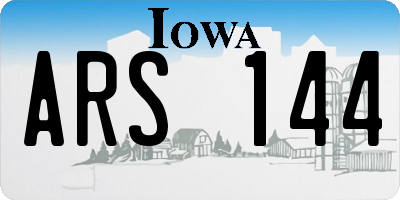 IA license plate ARS144
