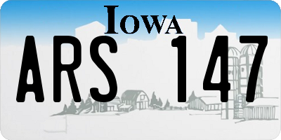 IA license plate ARS147