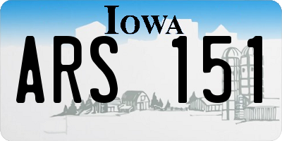 IA license plate ARS151