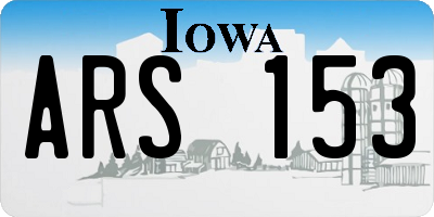 IA license plate ARS153