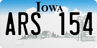 IA license plate ARS154