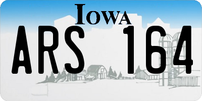 IA license plate ARS164
