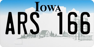 IA license plate ARS166
