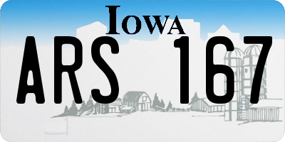 IA license plate ARS167