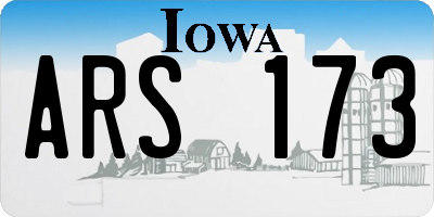 IA license plate ARS173