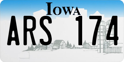 IA license plate ARS174