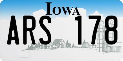 IA license plate ARS178