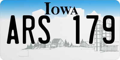 IA license plate ARS179