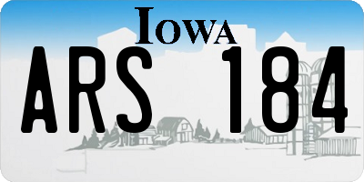 IA license plate ARS184