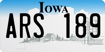 IA license plate ARS189