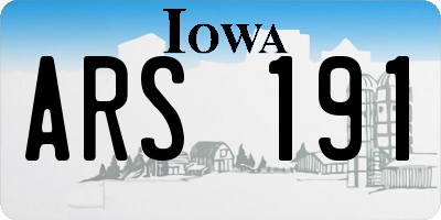 IA license plate ARS191