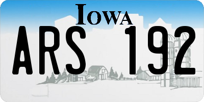 IA license plate ARS192