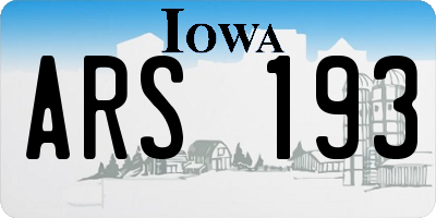 IA license plate ARS193