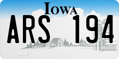 IA license plate ARS194