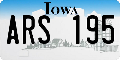 IA license plate ARS195
