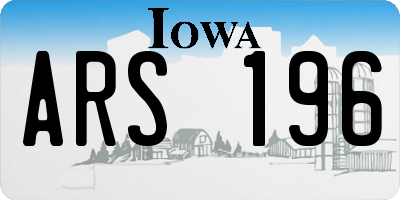 IA license plate ARS196