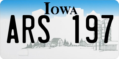 IA license plate ARS197