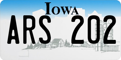 IA license plate ARS202