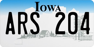 IA license plate ARS204