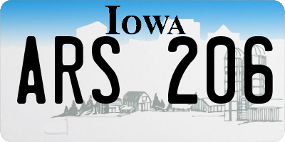 IA license plate ARS206