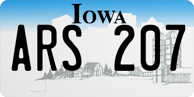IA license plate ARS207