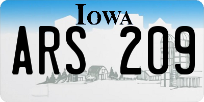 IA license plate ARS209