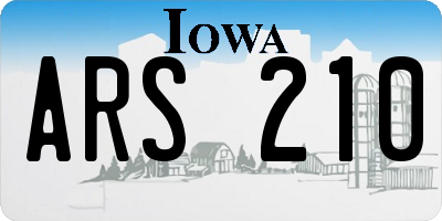 IA license plate ARS210