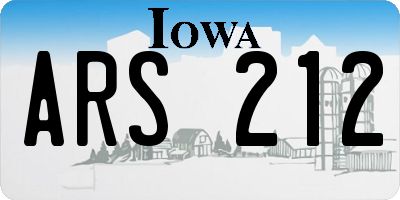 IA license plate ARS212