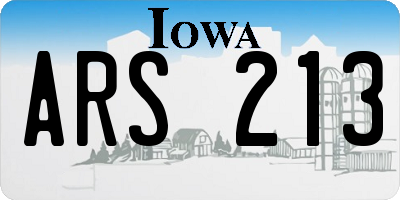 IA license plate ARS213