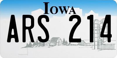 IA license plate ARS214