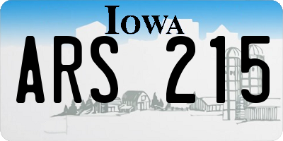 IA license plate ARS215