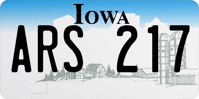 IA license plate ARS217