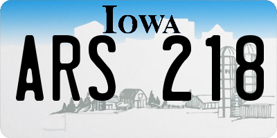 IA license plate ARS218