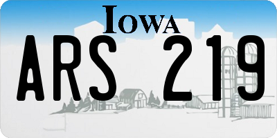 IA license plate ARS219